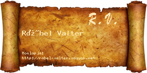 Rábel Valter névjegykártya